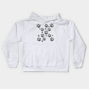 Paw prints  snowflakes Kids Hoodie